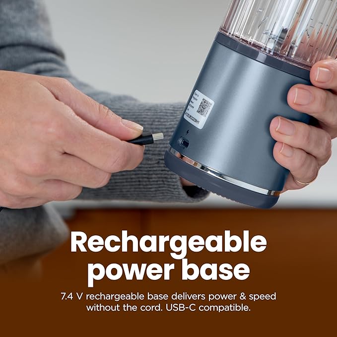 Ninja Blast Portable Blender, Cordless, 18oz. Vessel, Personal Blender For-Shakes and Smoothies, BPA Free, Leakproof-Lid and Sip Spout, USB-C Rechargeable, Dishwasher Safe, Metallic Black, BC151MB