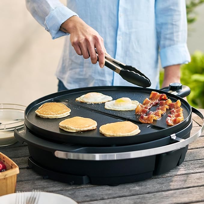 GreenPan 2-in-1 Portable Indoor/Outdoor Electric Grill & Griddle, Navy