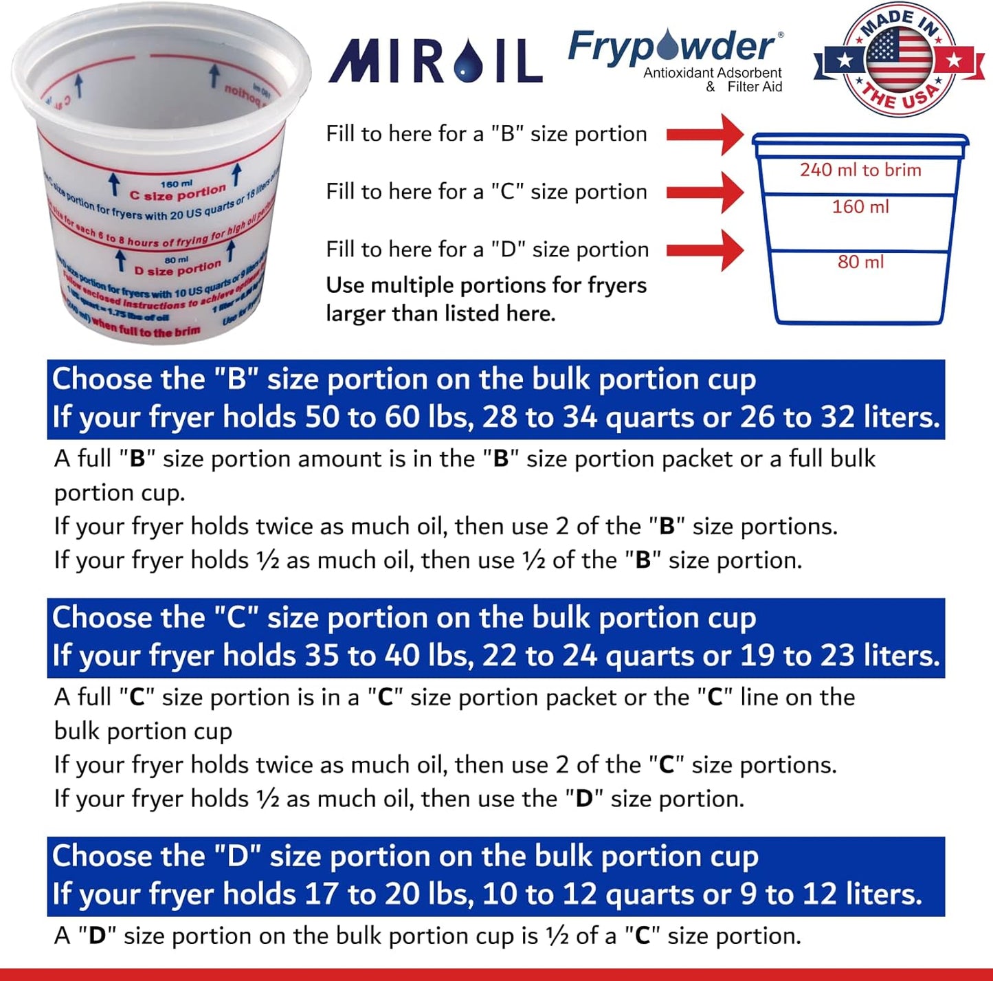 MirOil L106 Fry Powder Oil Stabilizer and Filter Aid, Deep Fryer Cooking Oil Saver, Removes Fryer Grease Contaminants & Carbon Deposits, Helps Save Grease, 2 x 4 Gallons of L104 (8Gallons) Fry Powder