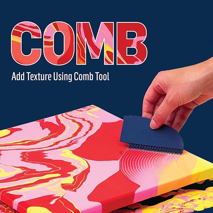 FolkArt Drizzle Flexible Paint Tray and Comb Set, Durable Silicone Tools Perfect for DIY Paint Pouring Arts and Crafts Projects, 50829
