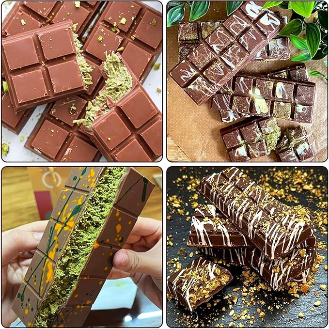 Chocolate Bar Mold, Non-Stick Chocolate Molds, Food Grade Silicone Deep Mold for Dubai Pistachio, Candy, Snacks