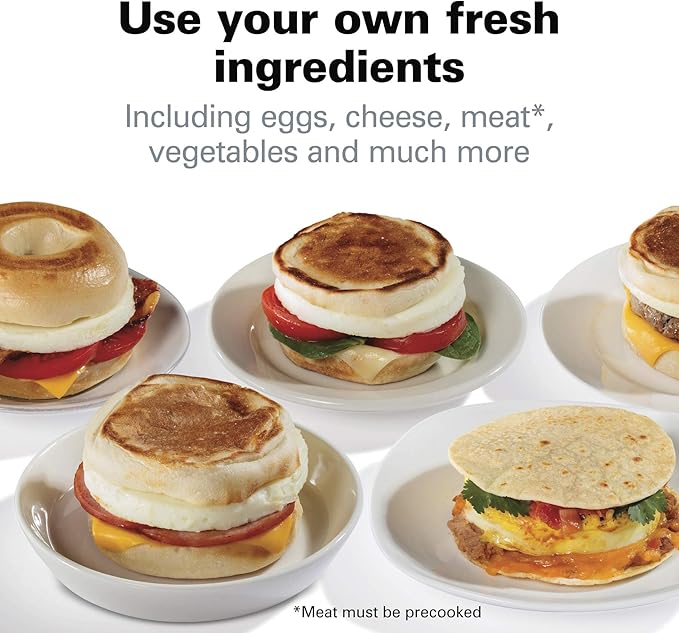 Hamilton Beach Breakfast Sandwich Maker with Egg Cooker Ring & Breakfast Sandwich Maker with Egg Cooker Ring