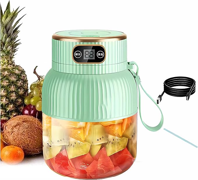 Portable Blender,Portable Blender for Shakes and Smoothies, Personal Size High Speed Blender,21oz USB C Rechargeable Blender for Travel/Picnic/Office/Gym/Sport (GREEN)