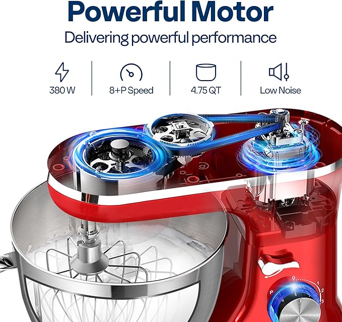 VIVOHOME 4.75 Quart Stand Mixer with 6 in 1 Multifunctional Stand Mixer