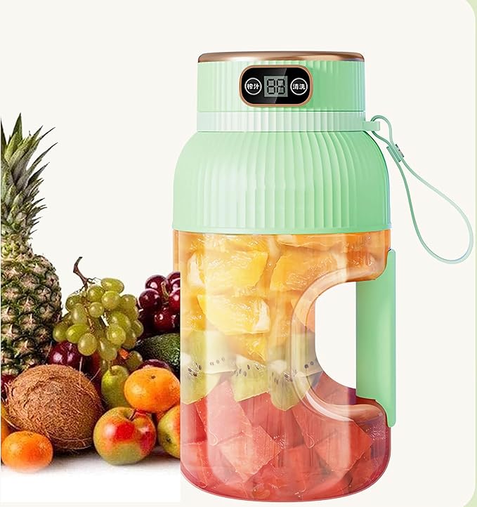 Large-capacity personal size blenders, powerful motor driving ten-blade cutter head, dual large-capacity batteries, TYPE-C fast charging head, 40Oz (1200ml) large capacity (green)
