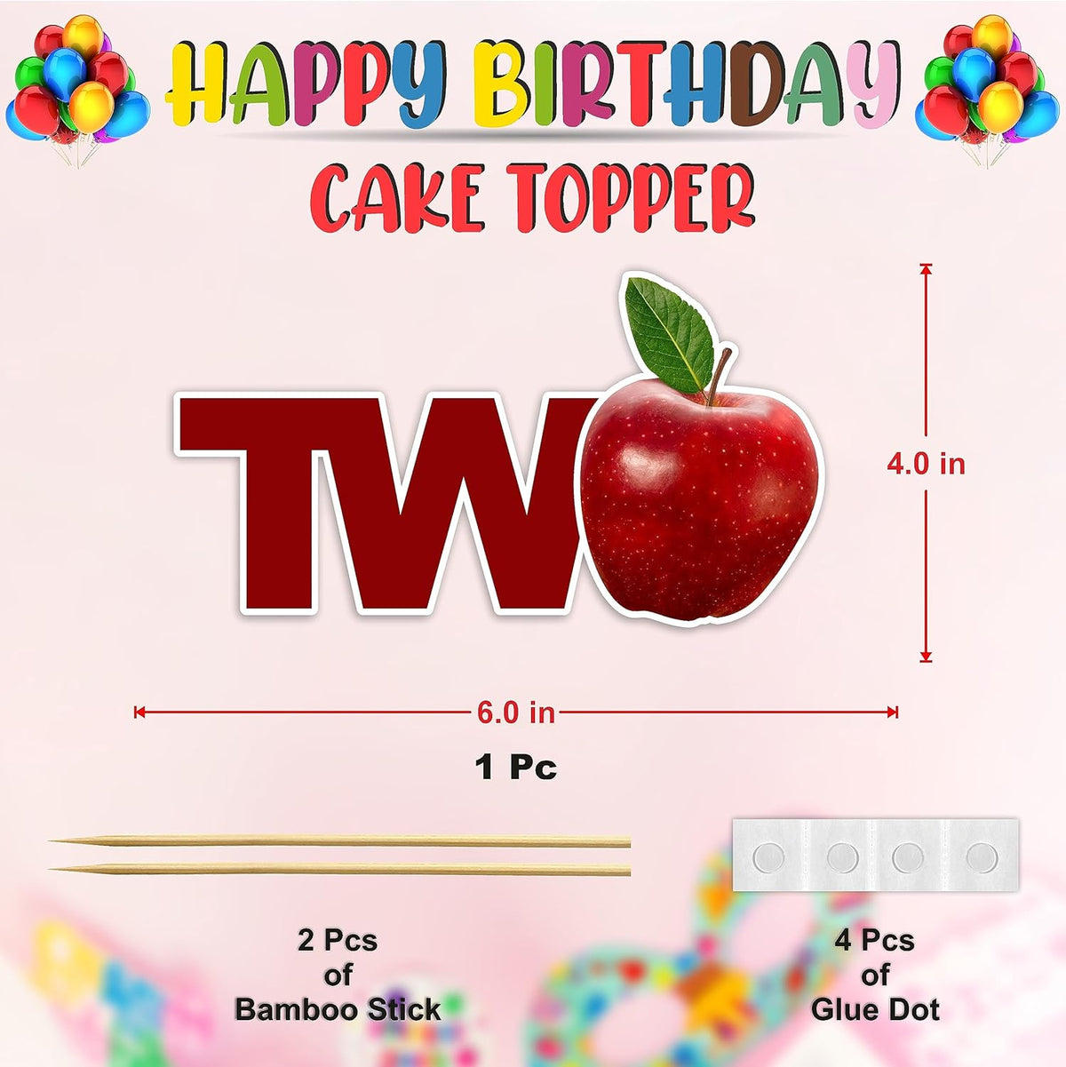 Seyal® Apple Two Cake Topper