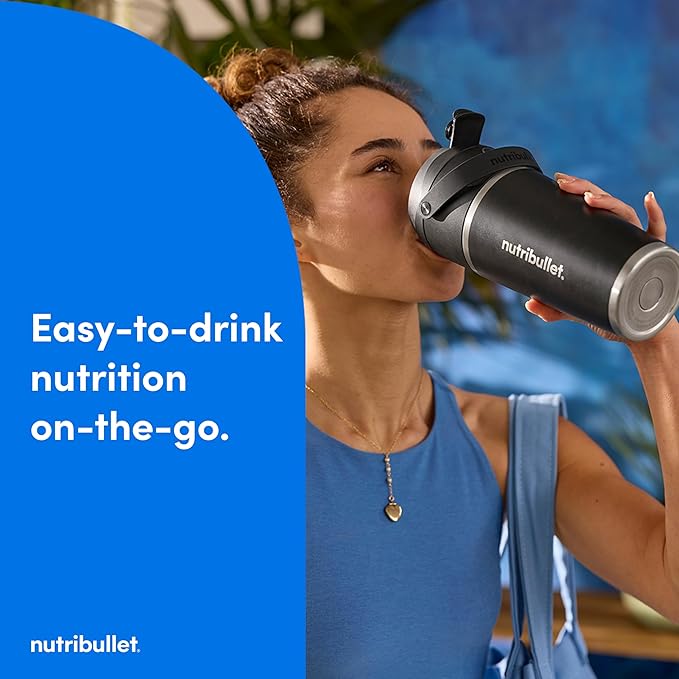 nutribullet Flip Portable Blender with Insulated Cup, White, NBPB50350AW