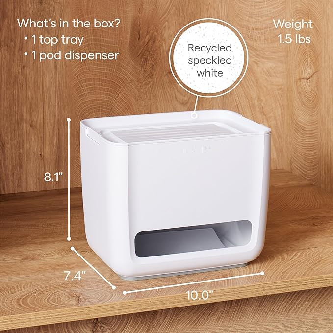 YouCopia SinkSuite Trash Bag Dispenser, Standing Garbage Bag Organizer with Removable Lid and Cradle for Storage, Speckled White