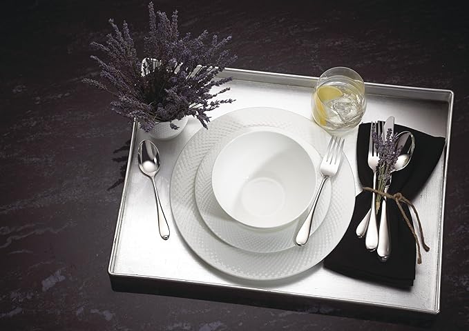 Gorham Silverware Set, Studio 45-Piece Flatware Set, Service For 8, Teardrop Handles, 18/10 Stainless Steel, Dishwasher Safe And Tarnish Resistant, Knives Spoons And Forks (Silver, 45 Piece)