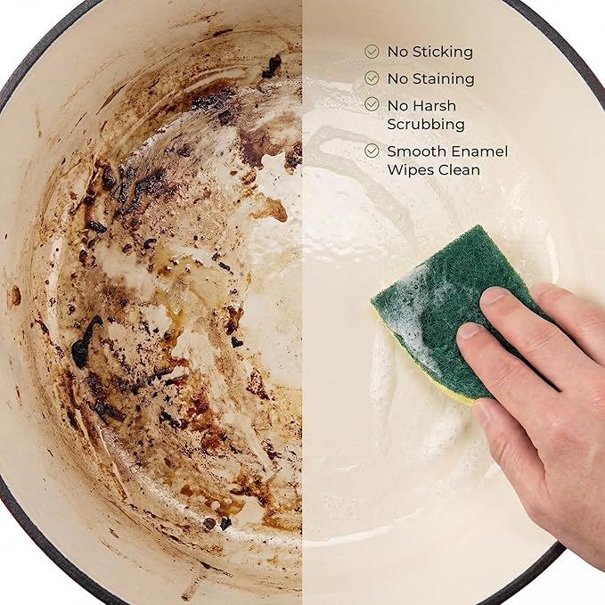 Zulay Kitchen 6.4 Quart Enameled Cast Iron Dutch Oven Pot with Lid Oven Safe up to 500°F. Heavy-Duty Enameled Cast Iron for Sourdough Bread Baking, Stews, Braising & Roasting, Soup Pot with Lid - Emerald