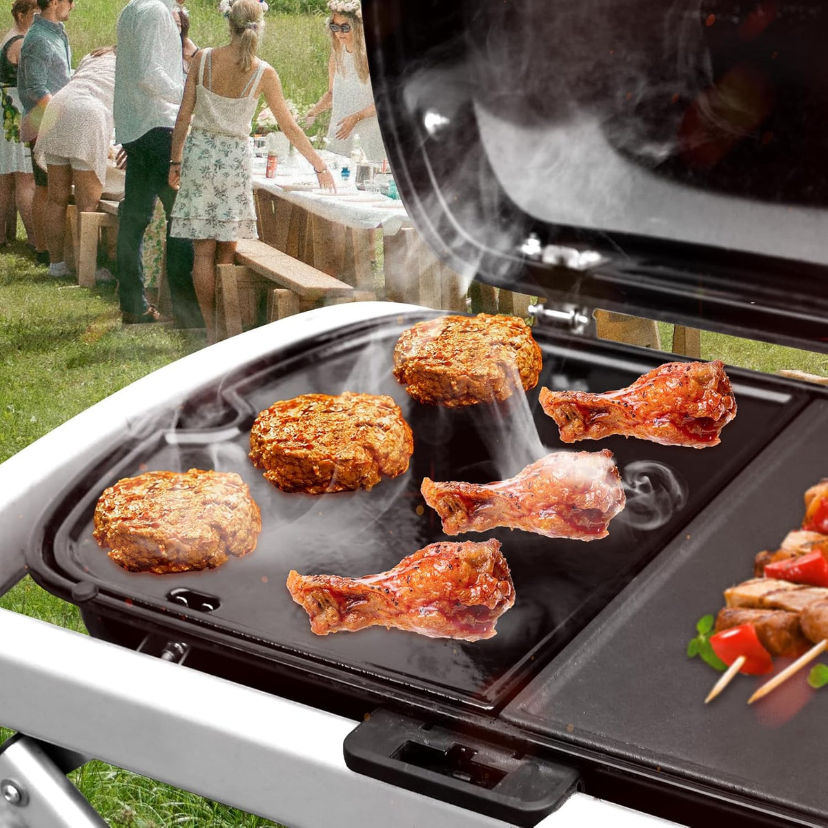 Uniflasy Enamels Griddle for Weber Traveler Portable Gas Grill, fits Weber 9010001 Traveler Portable Gas Grill, Cooking Griddle