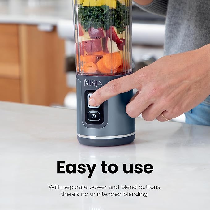Ninja BC151WH Blast Portable Blender, Cordless, 18oz. Vessel, Personal Blender-for Shakes & Smoothies, BPA Free, Leakproof-Lid & Sip Spout, USB-C Rechargeable, Dishwasher Safe Parts, White