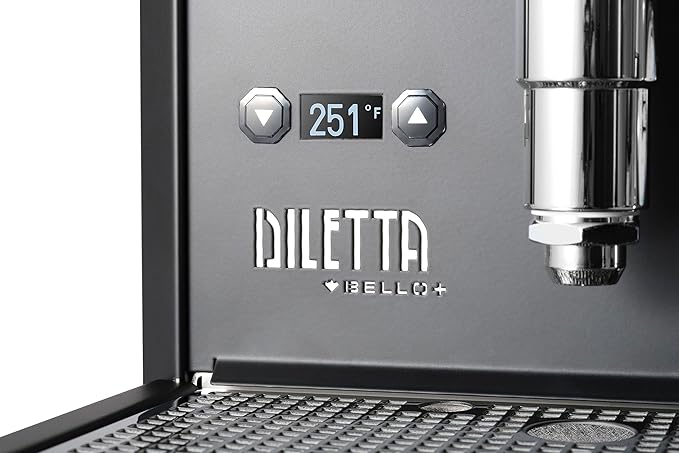 Diletta Bello+ Espresso Machine (Black) Bundle w/Rocket Espresso Giannino Espresso Grinder (Black/Wood)