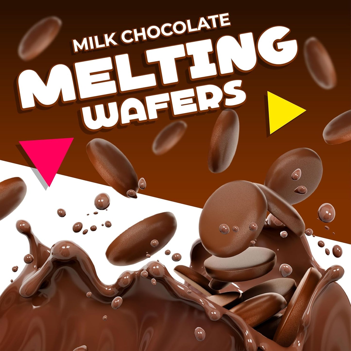 Merckens Milk Chocolate Melting Wafers | 2.5 Lb Bag | Bulk Baking Candy | Smooth Creamy Coating Discs for Dipping, Molding, Drizzling & Creative Confections