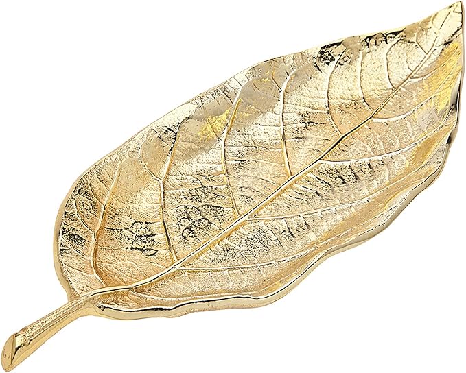 Godinger Leaf Tray, Serving Tray, Serving Platter Centerpiece Décor and Serveware - Gold