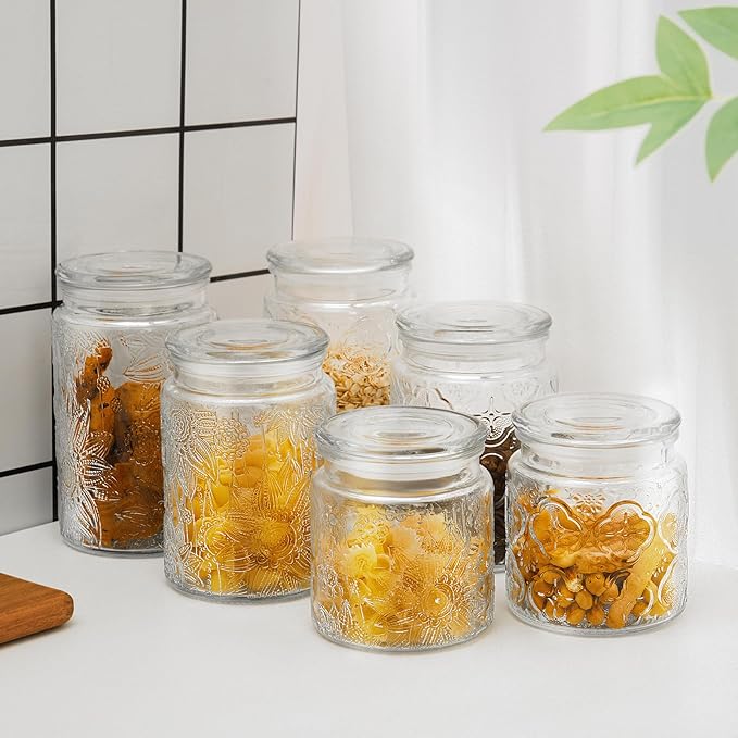 Adodeen 24oz Wide Mouth Mason Jars, 3-Pack Glass Jars With Lids, Pickle Canning Jars For Candy, Sugar, Coffee, Tea, Spice, Cookie, Dishwasher Safe
