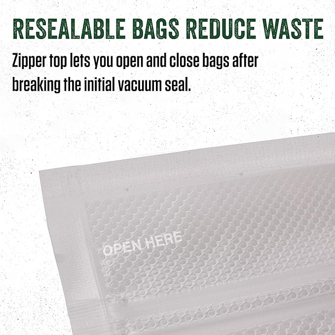 LEM Products Gallon Zipper Top Vacuum Sealer Bags, 11 x 16 Inches, Compatible with Most Major Vacuum Sealer Brands, 20 Count