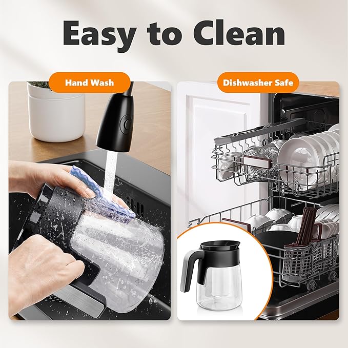 12 Cup Coffee Pot Replacement for Ninja Coffee Maker CFP101 CFP201 CFP301 CFP250A CFP300 CFP305 CFP307 CM400 CM401 CFN601 CF090 CF091 CF092, Glass Carafe for Ninja with Brew-Through Lid
