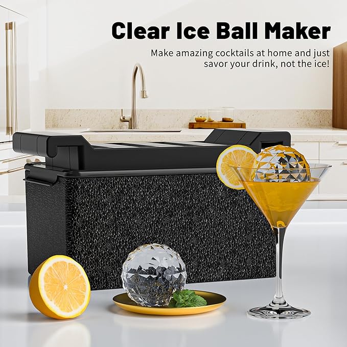 Bangp Clear Ice Ball Maker Mold,Whiskey Ice Cubes Mold,8 Distinctive 2" Crystal Clear Ice Balls for Cocktails and Drinks,Fun Shapes Ice Maker,Gifts for Men
