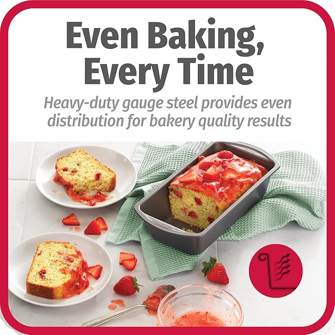 GoodCook Nonstick Loaf Pan 8 x 4-Inch Heavy-Duty Steel Bakeware with Easy-Clean Non-Stick Coating,Oven & Dishwasher Safe Pan for Meatloaf Breads Lasagnas Casseroles & More,Set of 2,Gray,(Pack of 12)