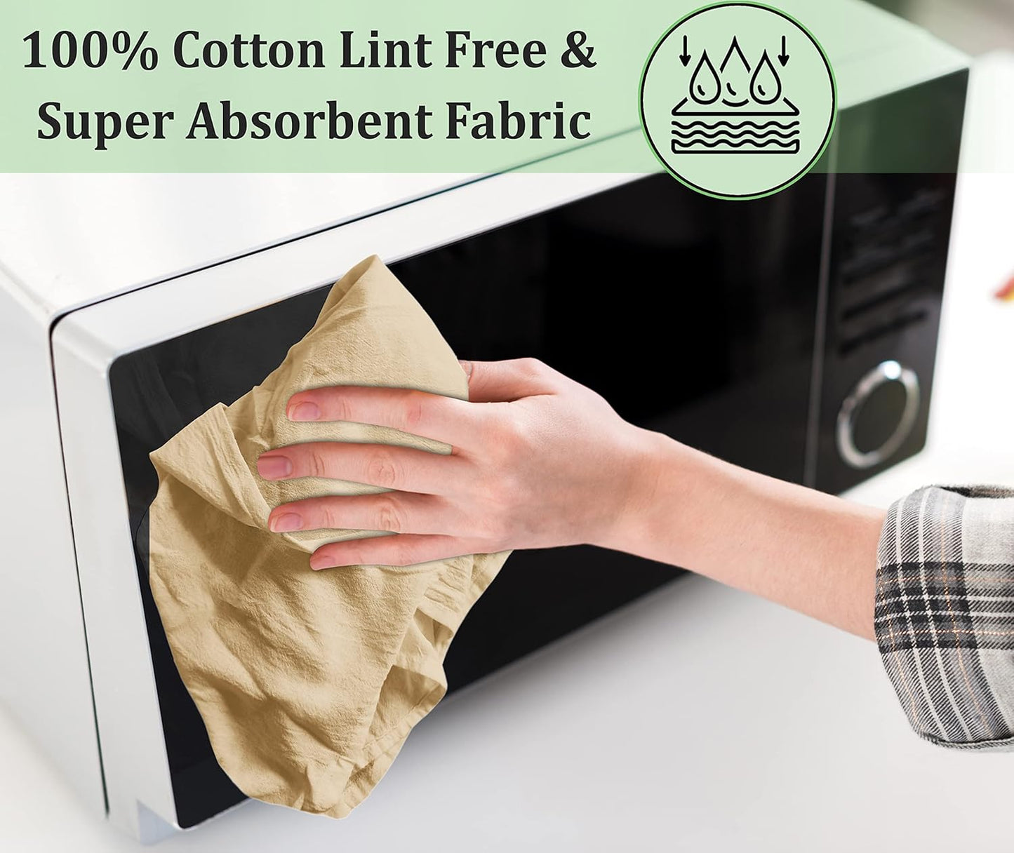 RUVANTI Flour Sack Towels 6 Pack 28x28 Inch, 100% Cotton Tea Towel, Reusable, Machine Washable, Absorbent BarTowels - Dish Cloth Perfect for Drying Dishes & Cleaning - Camel