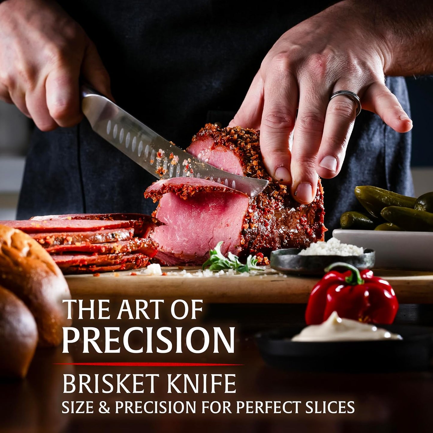 Vos 10" Breaking Knife & Butcher Knife – German Steel Brisket Slicer with Ergonomic Handle, Razor Sharp Blade, Full Tang Carving Knife for BBQ & Meat, Includes Gift Box