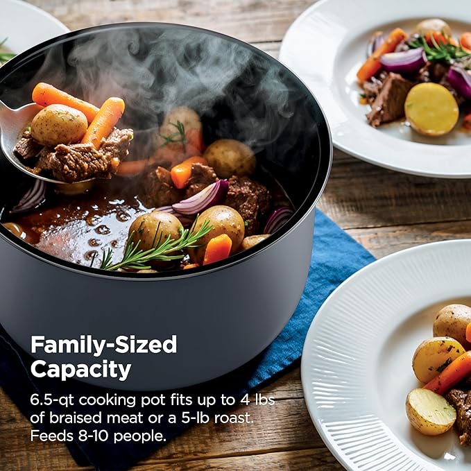 Ninja HyperHeat 9-in-1 6.5-qt Pressure Cooker | Steams, Slow Cooks, Sears, Sautés, Sous Vide, Yogurt & More | With SimpliServe Pot | Powerful 1200-Watt | Stone Purple | PC201SP