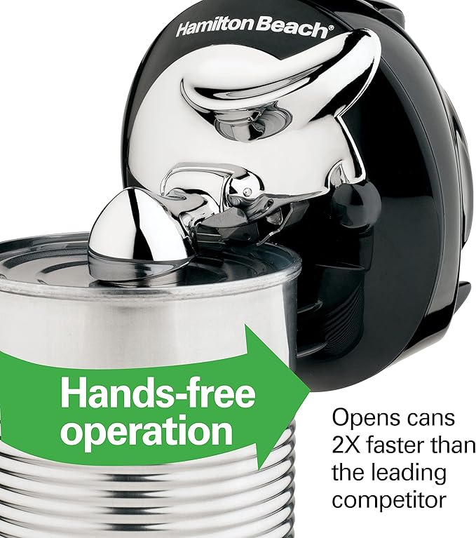 Hamilton Beach Walk 'n Cut Electric Can Opener for Kitchen,Use On Any Size,Automatic and Hand-Free,Cordless & Rechargeable,Easy Clean Removable Blade,Black (76501G),(Pack of 2)