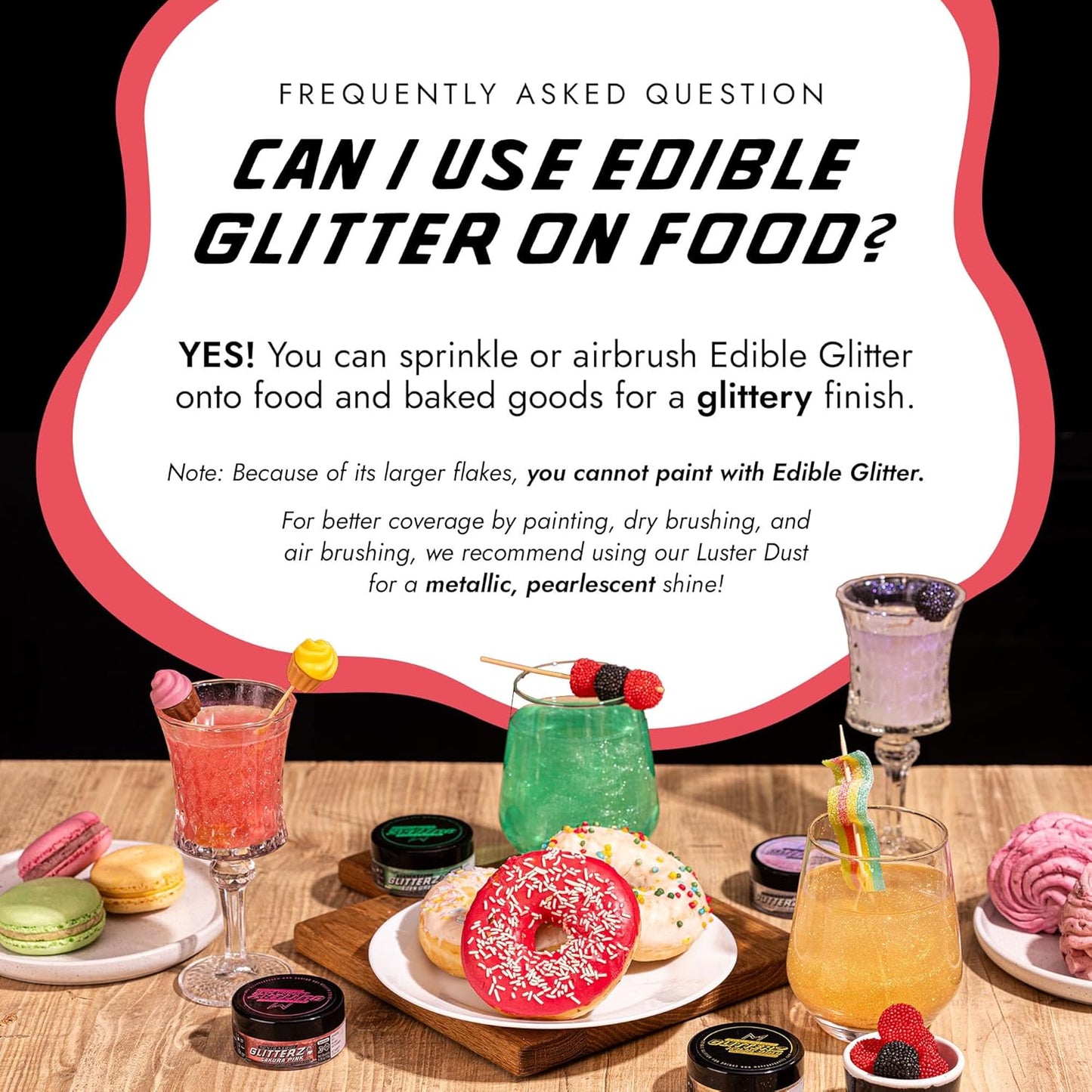 MONÉGASQUE Sakura Pink Edible Glitter for Drinks 10g – Pink Edible Glitter for Cakes & Cocktails – Halloween Drink Shimmer Powder – Sparkles for Drinks – Food & Cake Decorations Spray Sprinkles