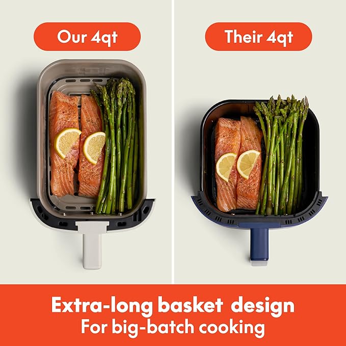 bella 4 Qt TriZone Air Fryer, EverGood™ Ceramic Nonstick Coating, Dual Basket Design w Removable Divider, Digital Touchscreen Control w 6 Preset Cooking Options, 1200 Watt, 3lb Capacity, Blossom