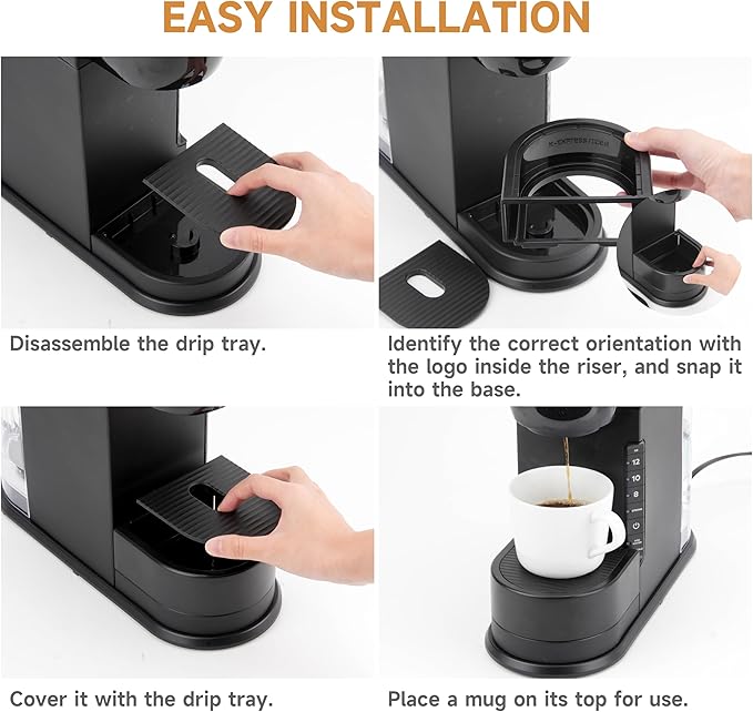 Drip Tray Mug Riser for Keurig K-Express Single Serve K-Cup Pod Coffee Maker, Coffee Cup Riser for Keurig Accessories, Reduce Splashes