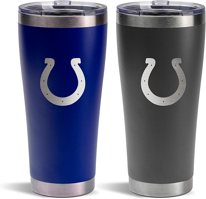 The Memory Company Officially Licenced NFL 30OZ Tumbler Set - 2-Pack Home & Away Stainless Steel Insulated Tumblers with Straws, Double Wall Vacuum Sealed Football Fan Drinkware