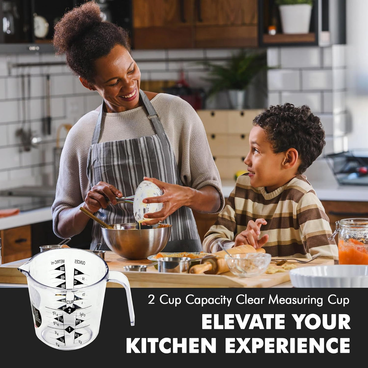 Chef Craft Select Plastic Measuring Cup, 2 Cup, Clear