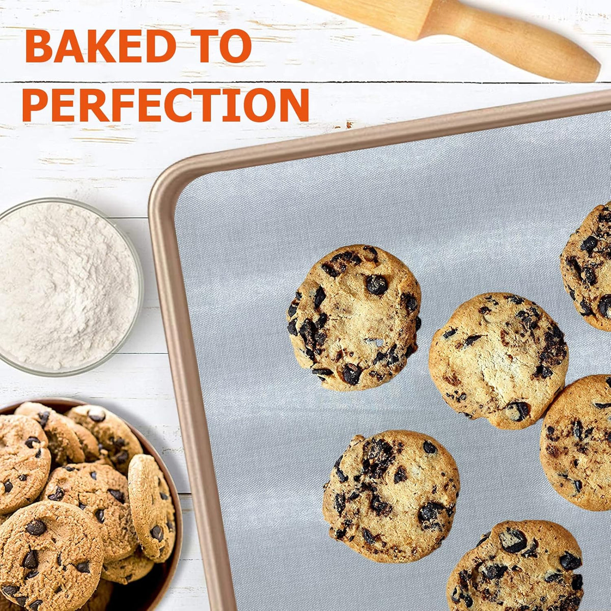 Silicone Baking Mat Roll, Cut to Size Silicone Mat, Non-slip Silicone Pastry Mat, Non-Stick Reusable Air Fryer Liner, Counter Mat, Oven Liner, Freeze Dryer Mat - 12IN x 8FT