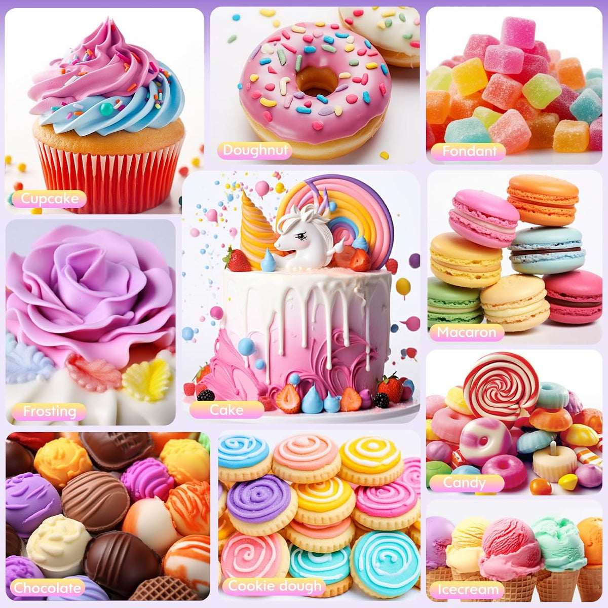 Oil Based Food Coloring for Chocolate 10 Colors Edible Food Dye for Sugar Candy Melts Oil Frosting Icing Dye for Backing Cookies Fondant Food Color for Cake Decorating - 0.25 Fl. Oz/Bottles