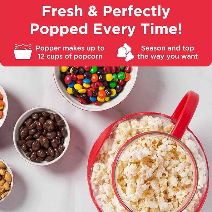 Ecolution Patented Micro-Pop Microwave Popcorn Popper with Temperature Safe Glass,3-in-1 Lid Measures Kernels and Melts Butter,Made Without BPA,Dishwasher Safe,3-Quart,Red,(Pack of 4)