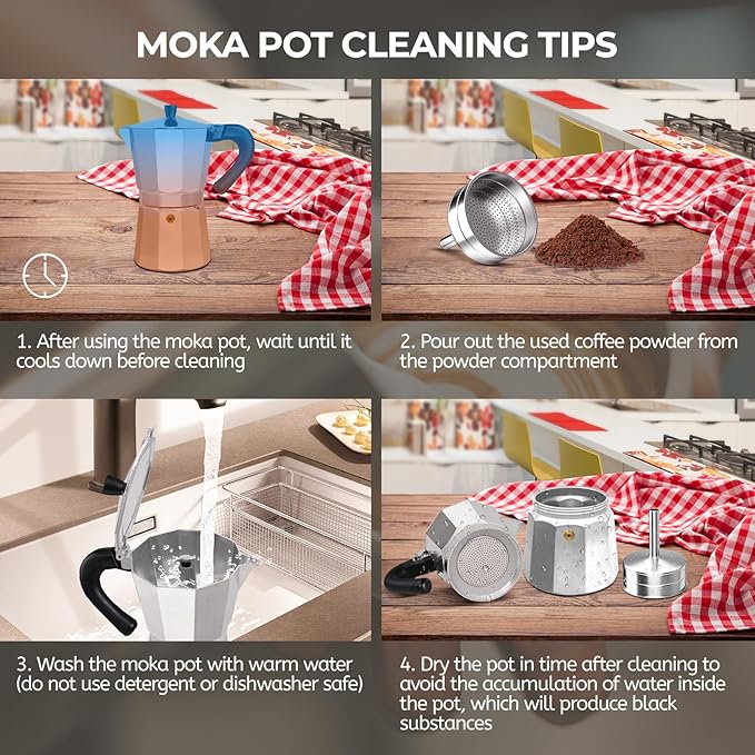 Aluminum 9 Cup 450ml Moka Pot Express Coffee Maker Stovetop Espresso Percolator Coffeemaker Italian Classic Style Brewing Greca Cafe Mocha Machine for Cafeteras Lover Camping Travel and Home Use 15oz