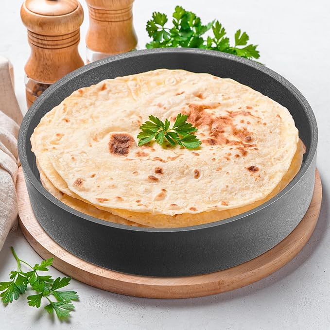 Sabary 4 Pcs Tortilla Warmer with Lid 8.5 x 2.4 Inch Robust Plastic Tortilla Holder Taco Keeper Pancake Waffles Food Container Microwave Save for Mexican Night Fiesta Party Home Restaurant Bar (Gray)