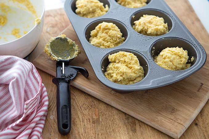 GoodCook Everyday Nonstick Steel Muffin Pan, 6 cup, Gray (Pack of 12)