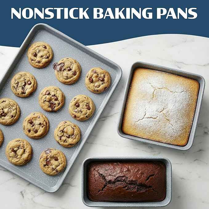 Granitestone Ceraluxe 20 Pc Ceramic Cookware Set Nonstick, Complete Pots and Pans Set Non Stick for Kitchen with Bakeware, Utensils & Steamer, Non Toxic Made Without PFOA PFOS, Oven & Dishwasher Safe