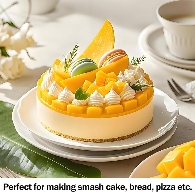 9 Inch Cake Pans Set of 2 with 100 Pieces Parchment Paper, Stainless Steel Round Cake Pans Baking Pan For Layered Cakes, No Coating Smash Cake Pans Mirror Finish Dishwasher Safe Cake Mold
