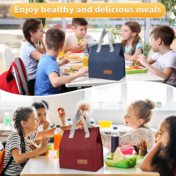 VZZNN 12 Pack Lunch Bags Bulk,Insulated Reusable Lunch Bags with Aluminum for Women Men,Leakproof Tote Large Lunch Box for Office,Work,Beach or Travel(Grey)