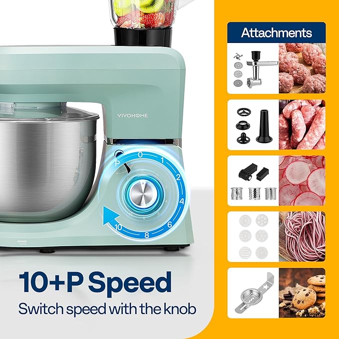 VIVOHOME 6 in 1 Multifunctional Stand Mixer with Electric 5 Trays Food Dehydrator Machine