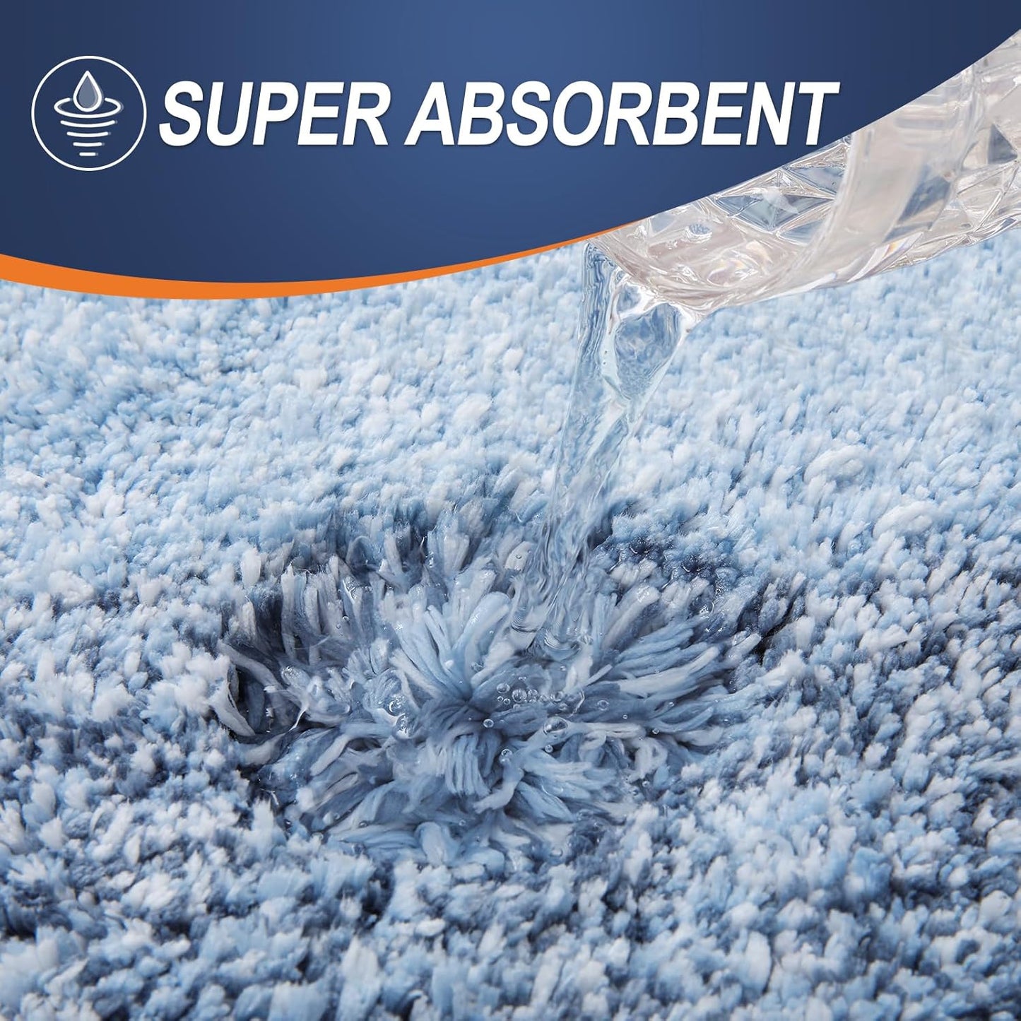 OLANLY Bathroom Runner Rugs 54x24, Extra Soft Absorbent Microfiber Bath Rugs, Rubber Backing, Quick Dry, Machine Washable Bath Mats for Bathroom Floor, Tub and Shower, Home Decor Accessories, Blue
