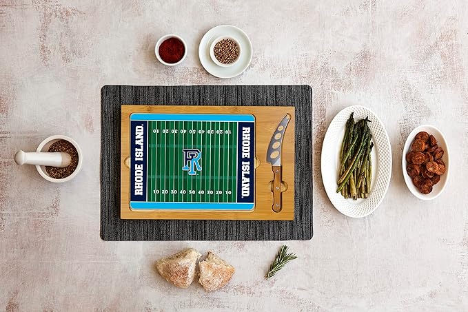 PICNIC TIME NCAA Icon Glass Top Cutting Board & Knife Set, Cheese Boards Charcuterie Boards, Serving Platter, (Parawood & Bamboo)