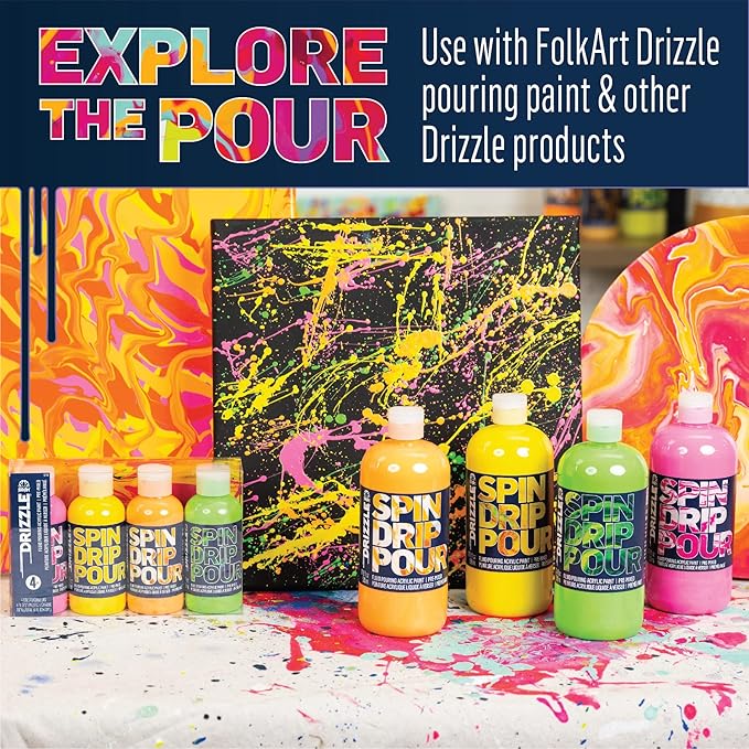 FolkArt Drizzle Pour Cup, 7-Slotted Divided Pour Cup Perfect for Fluid Paint Pouring Arts and Crafts Projects, 50428