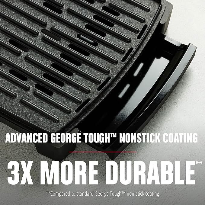 GEORGE FOREMAN® Contact Submersible™ Grill,5-Serving - Adjustable Temperature Control,Black Plates,Wash the entire-grill,(Pack of 2)