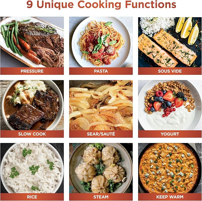 Ninja HyperHeat 9-in-1 6.5-qt Pressure Cooker | Steams, Slow Cooks, Sears, Sautés, Sous Vide, Yogurt & More | With SimpliServe Pot | Powerful 1200-Watt | White | PC201WH