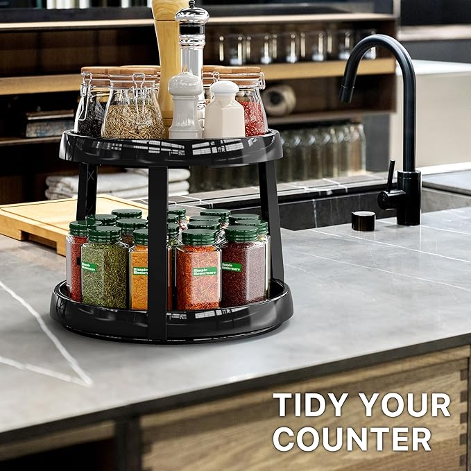 Simple Houseware Lazy Susan & Under Shelf Basket
