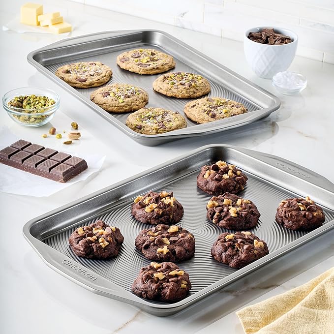 Circulon Nonstick Bakeware Set, Cookie Sheets for Baking Nonstick, 2-Piece, Gray